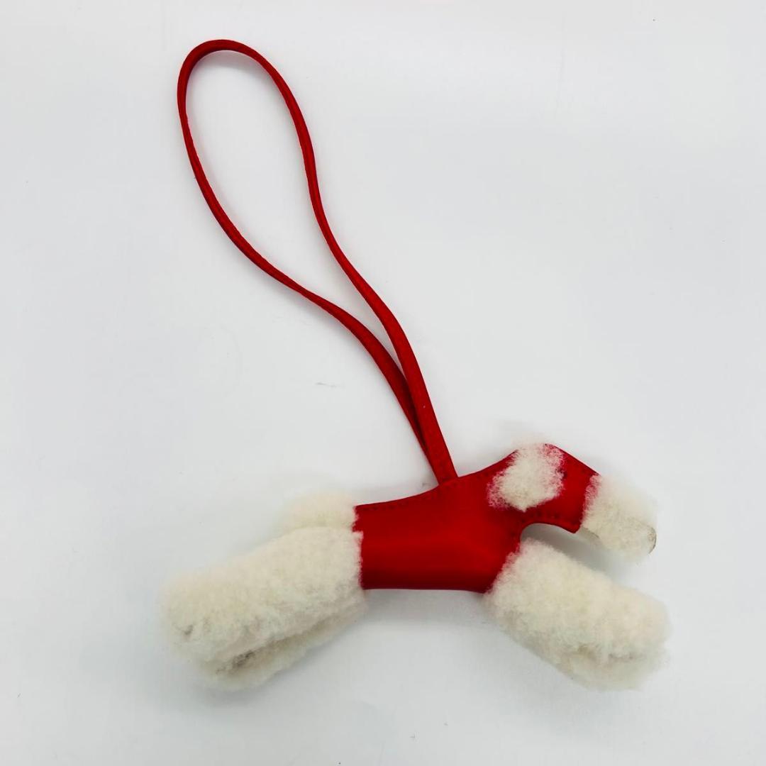 エルメス バディ　ドッグ　 チャーム チャーム ホワイト　レッド アニョーミロ