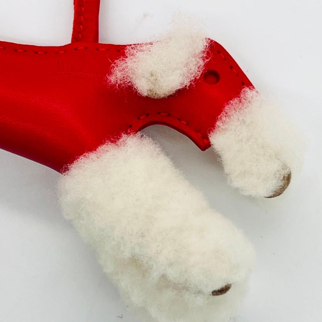 エルメス バディ　ドッグ　 チャーム チャーム ホワイト　レッド アニョーミロ