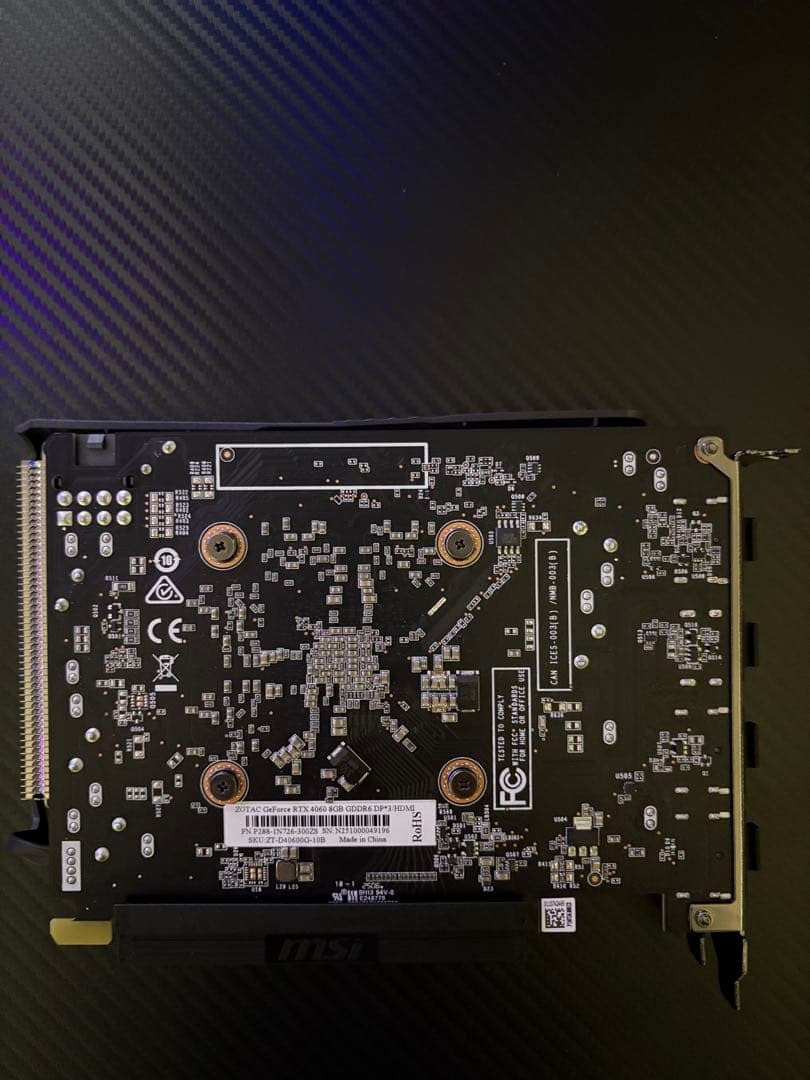 zotac GEFORSE RTX 4060 グラフィックボード 使用歴小