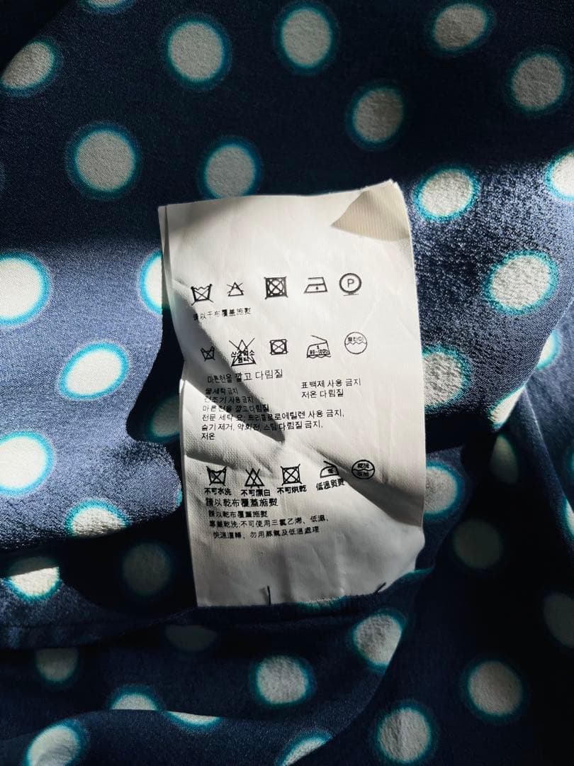 MIU MIU ミュウミュウ 水玉 シルク ブラウス 44 ネイビー