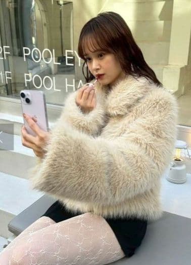 めい　mysticショートファーコート