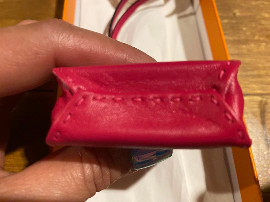 未使用☆HERMESサックオランジュバッグチャーム(ローズメキシコ)