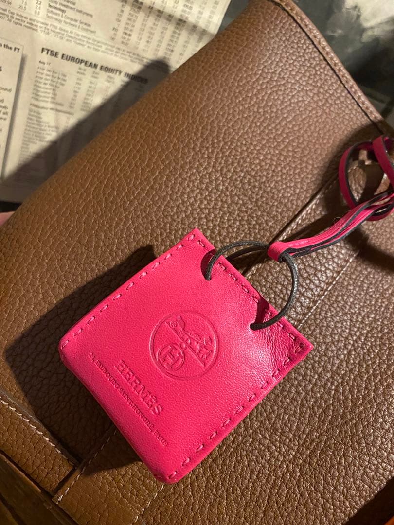 未使用☆HERMESサックオランジュバッグチャーム(ローズメキシコ)