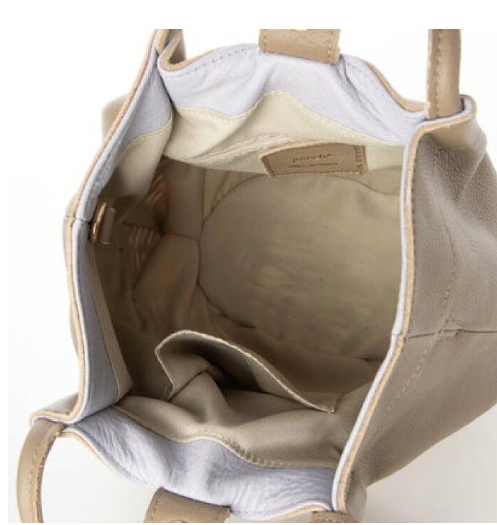 percheグレー かごバッグ タッセル付き