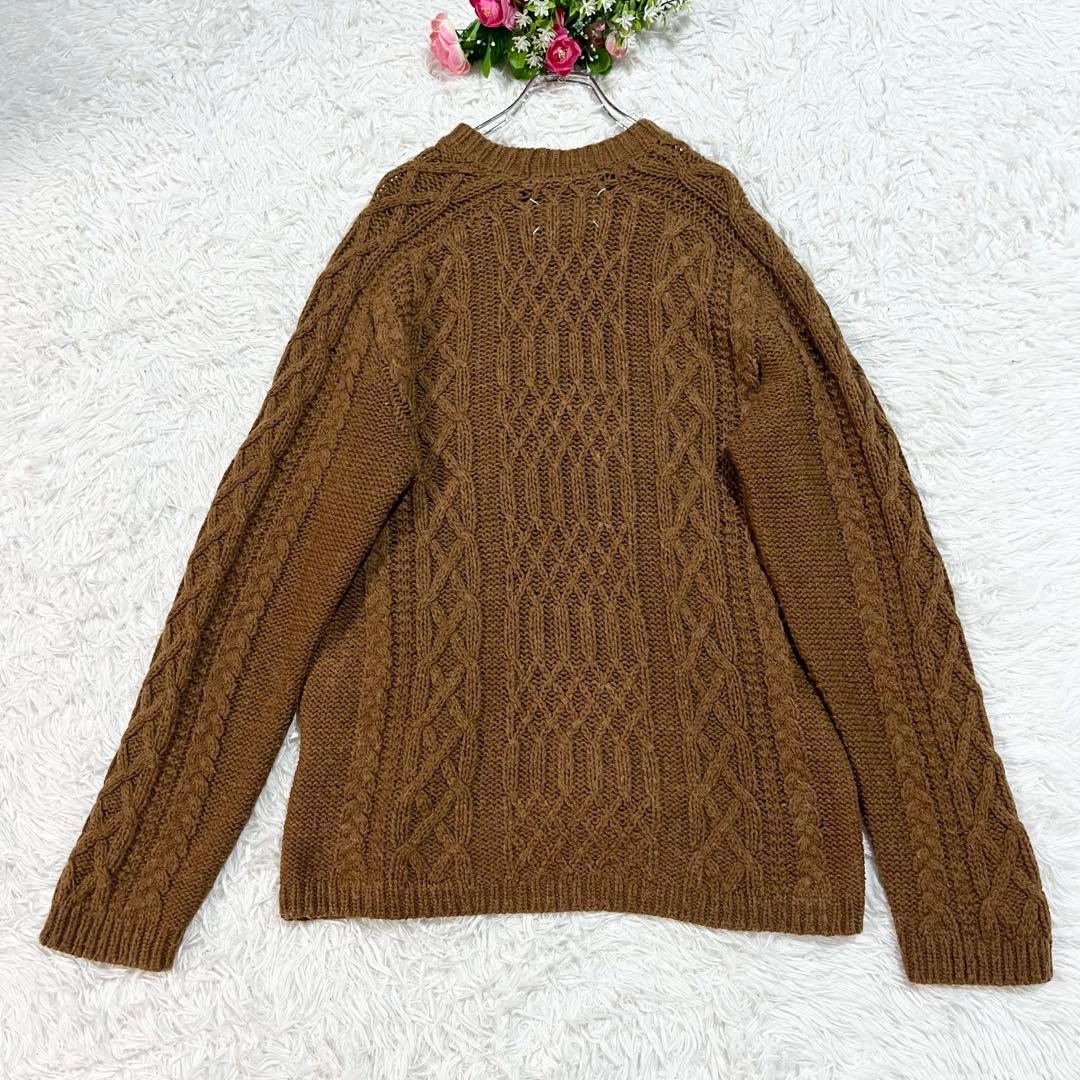 Maison Margiela ケーブルニットセーター　アルパカ　ブラウン