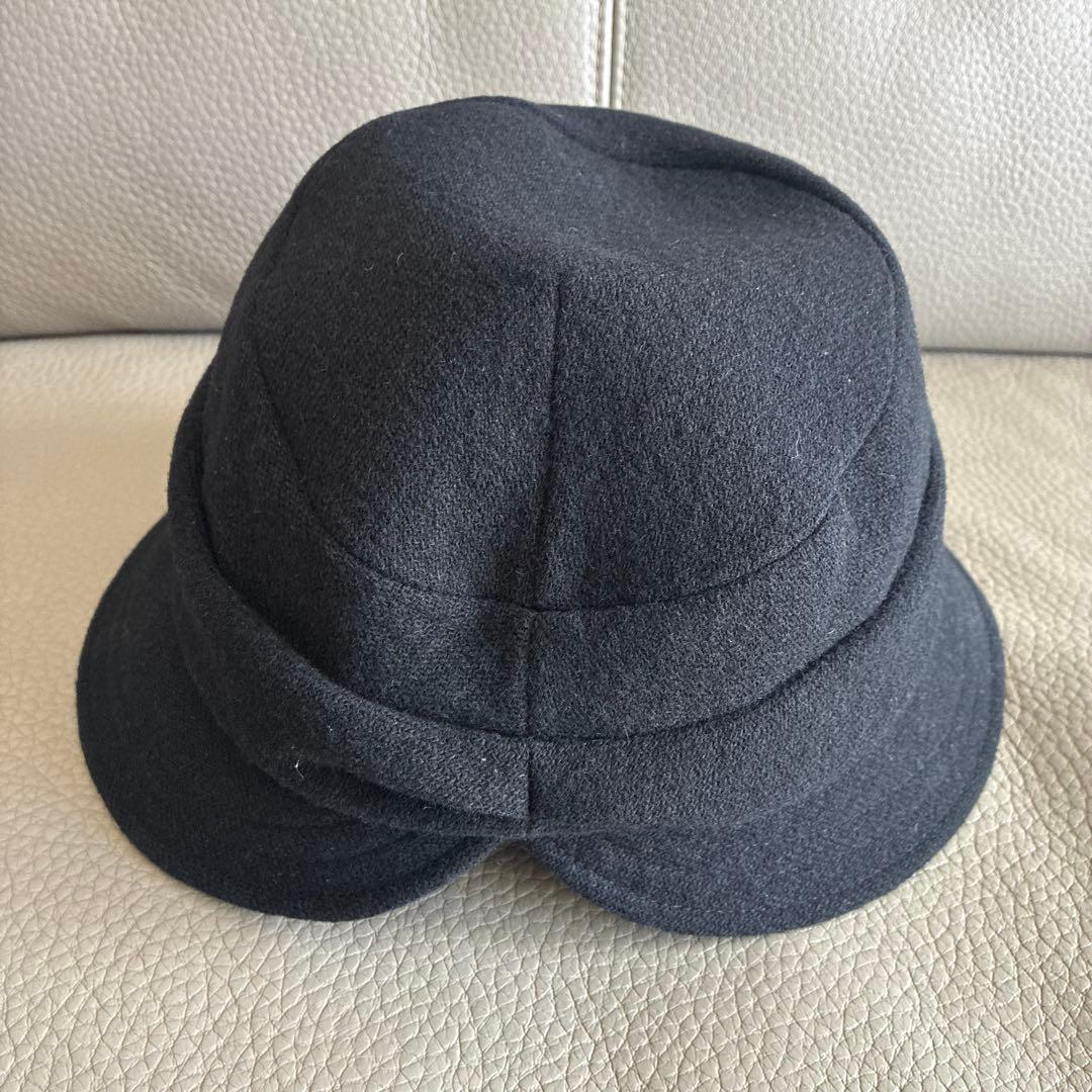 ウール混紡 ブラックキャスケット