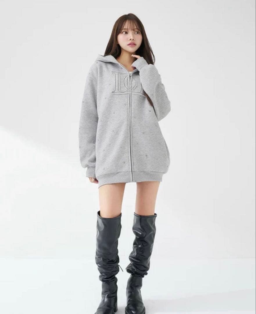 Darich DD ロゴビジュージップパーカー GRY FREE