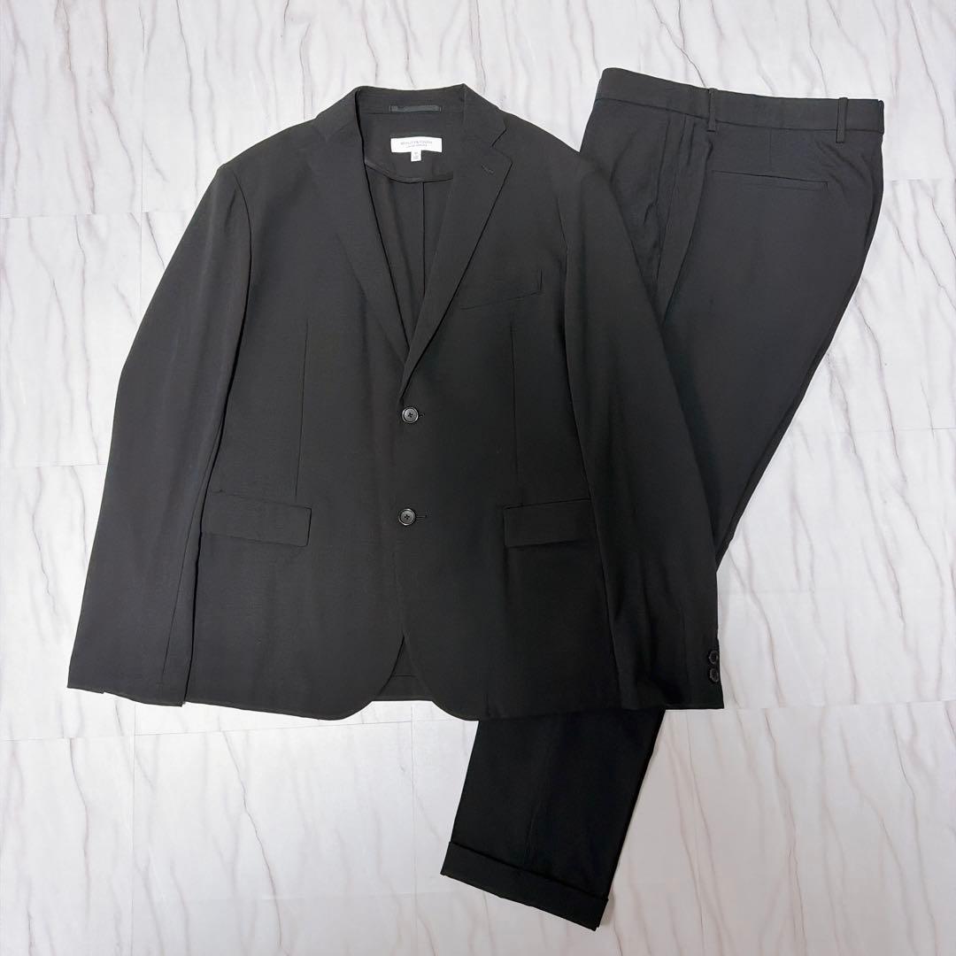 《美品》ユナイテッドアローズ イージースーツセットアップ ストレッチ 黒 XL