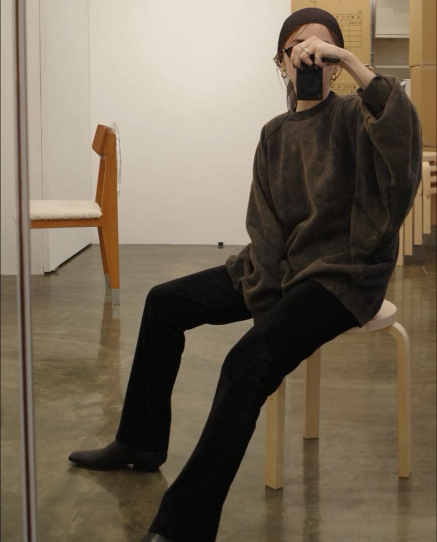 新品未使用lon ロンTWO SIDE SWEATSHIRT#04カーキブラウン