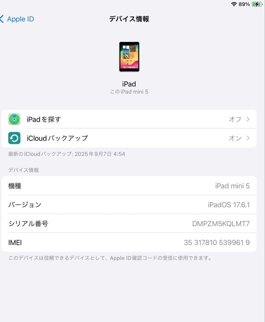 iPad本体 iPad mini 5 64GB Wi-Fi