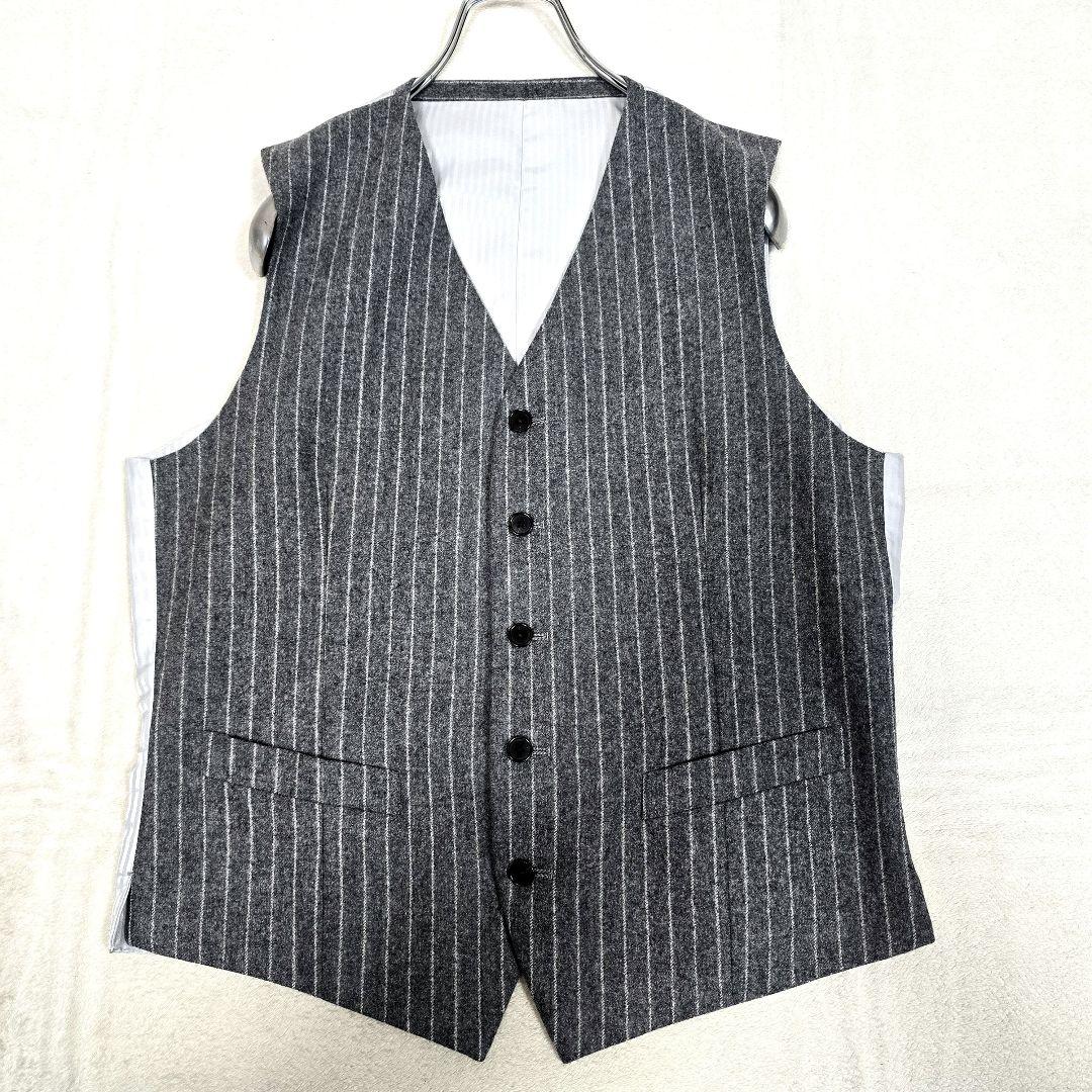 極美品 ダンカン カノニコ 3ピース スーツセットアップ ストライプ グレー M