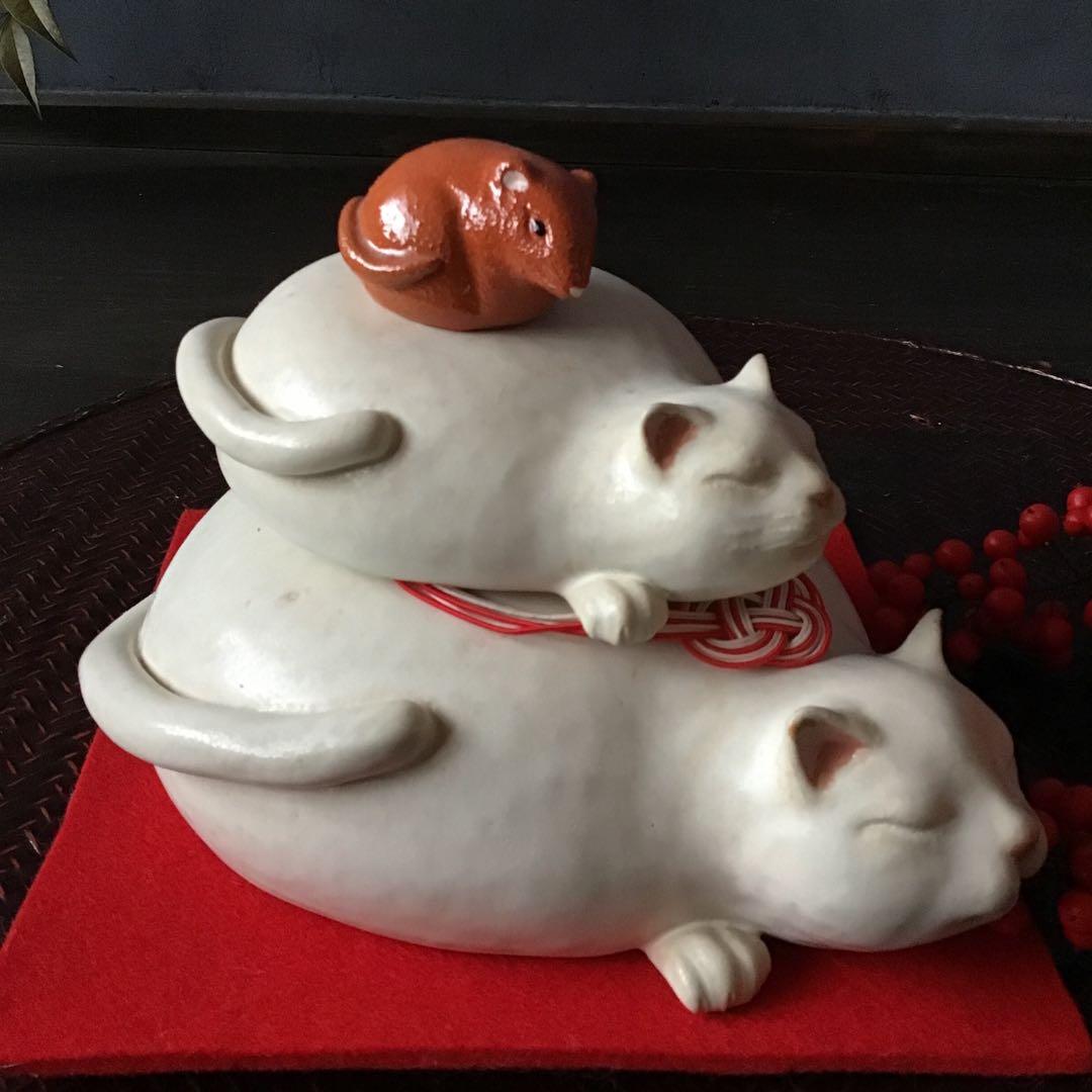 重ね猫(*´꒳`*) 猫鏡餅 蜜柑&ねずみ(限定)タイプB
