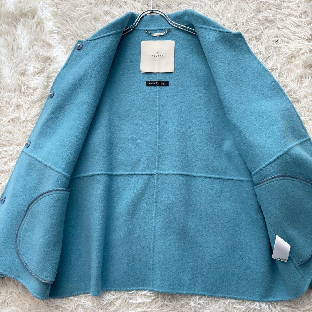 ✨美品✨ ドゥクラッセ 近年モデル カシミヤ混ウールリバーコート ハンドメイド