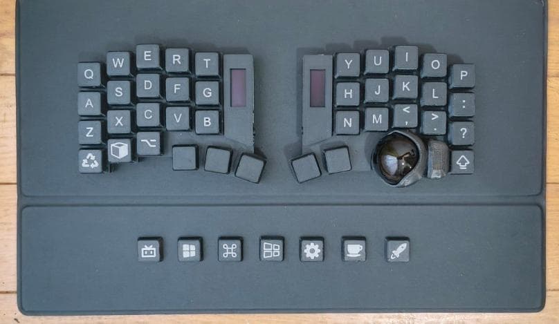 Keyball39 黒　オールブラック マット仕上げ　完成品
