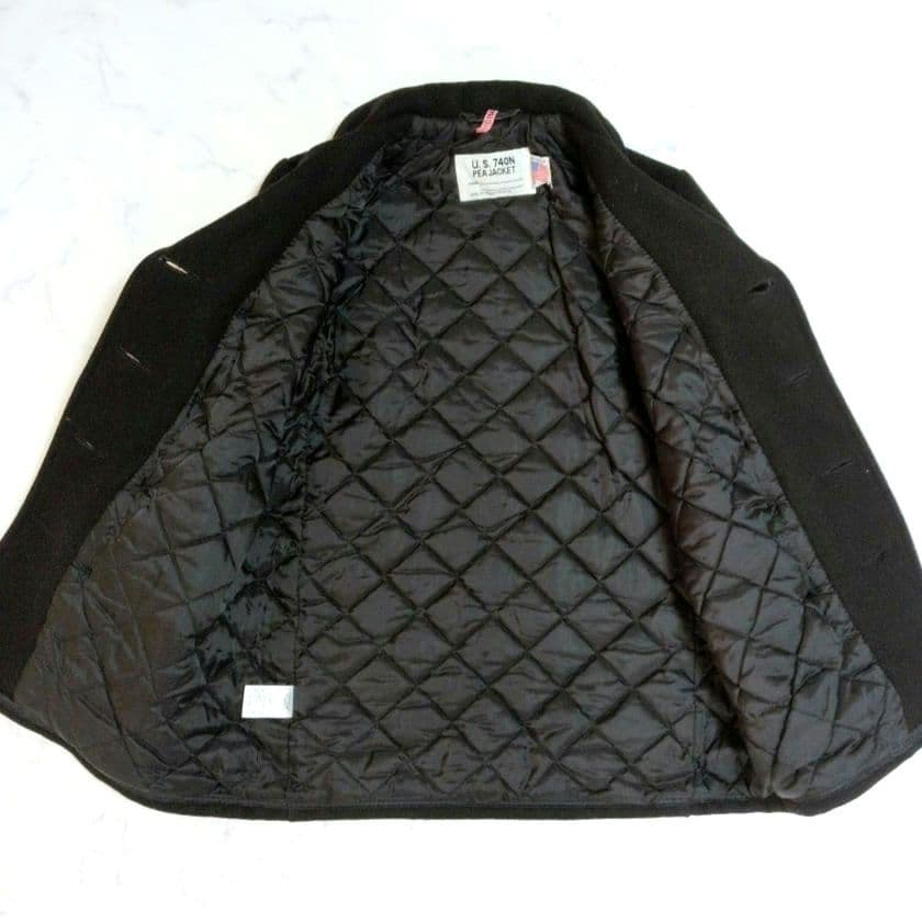 ショット Pコート キルティング ウール ブラック サイズ18 М相当 USA製