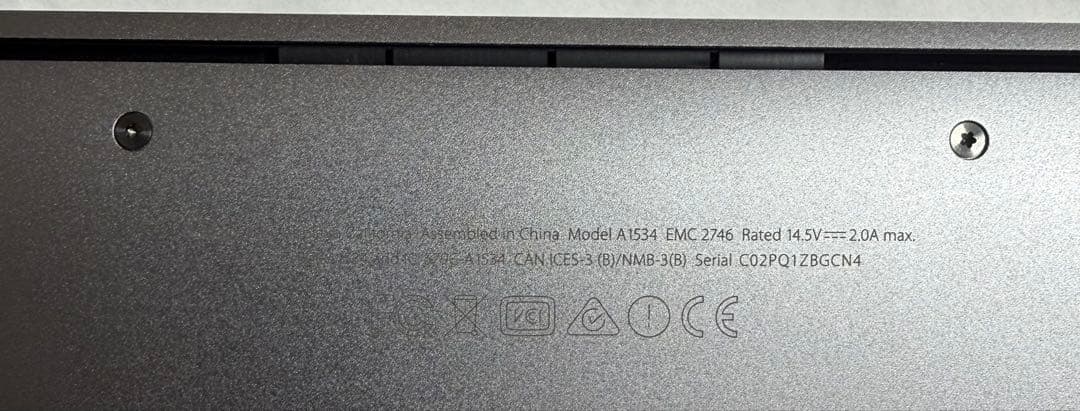 Mac Book 12 2015 early 512GB スペースグレー