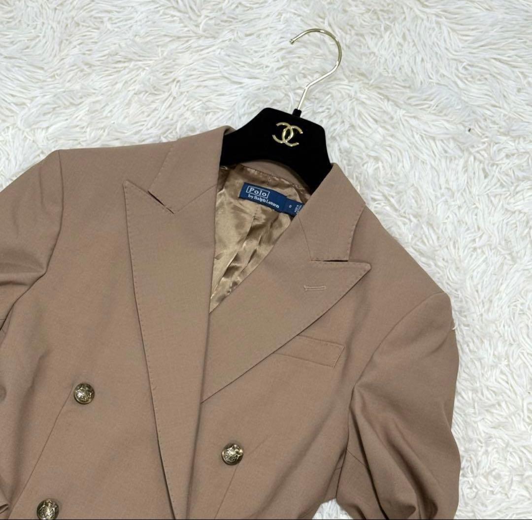 【美品】ポロラルフローレン テーラードジャケット 金ボタン ベージュ 現行 S