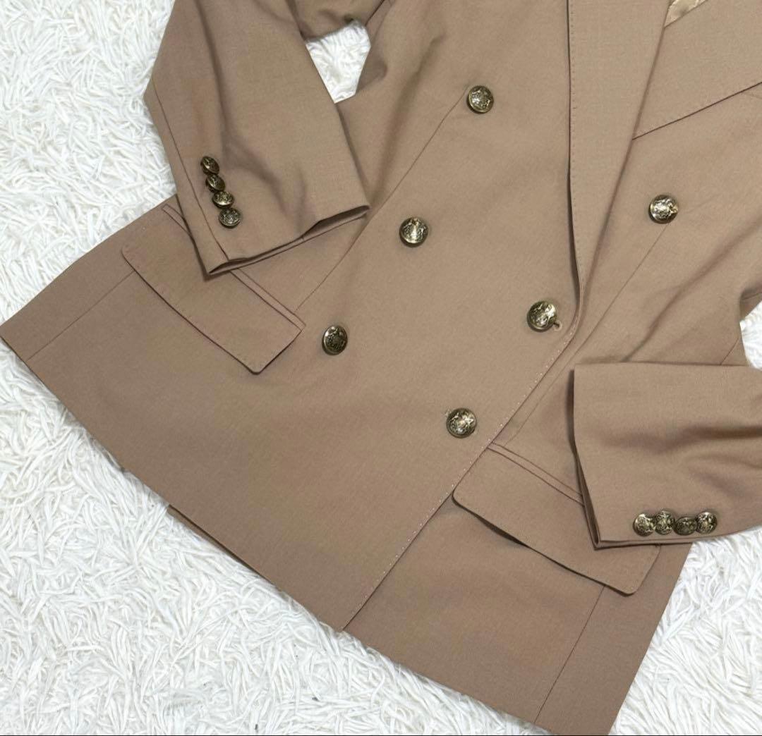 【美品】ポロラルフローレン テーラードジャケット 金ボタン ベージュ 現行 S