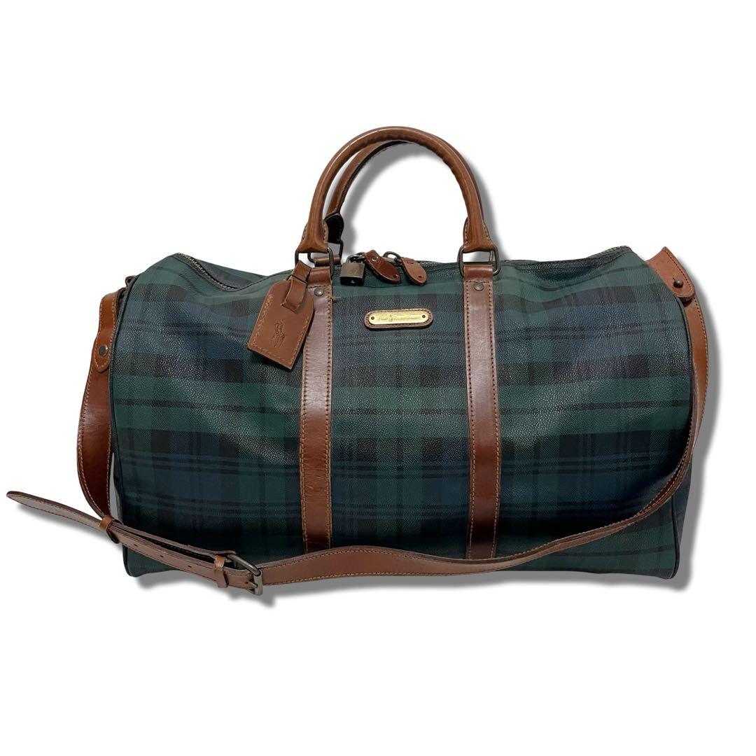 人気　ラルフローレン ブラックウォッチ　2way ボストンバッグ　特大