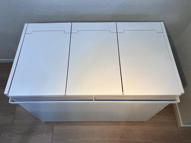 山崎実業　蓋付き 目隠し 3分別 ダストワゴン ホワイト　45L