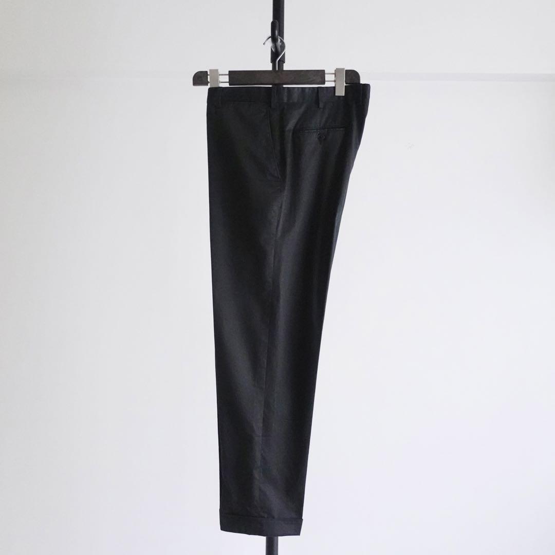 【イタリア製】Brioni コットンギャバジン　ブラック　トラウザーズ