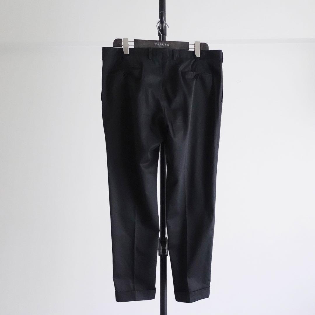 【イタリア製】Brioni コットンギャバジン　ブラック　トラウザーズ