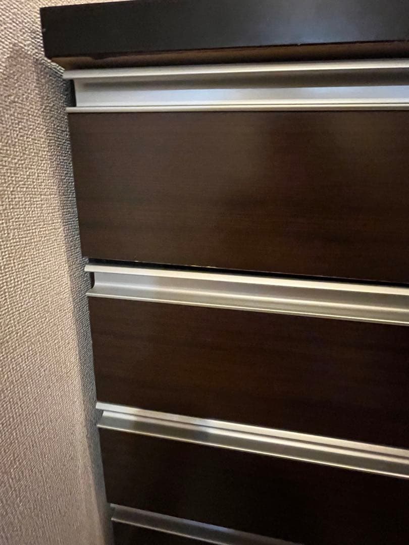 ニトリ　ダークブラウン 木製 チェスト 4段