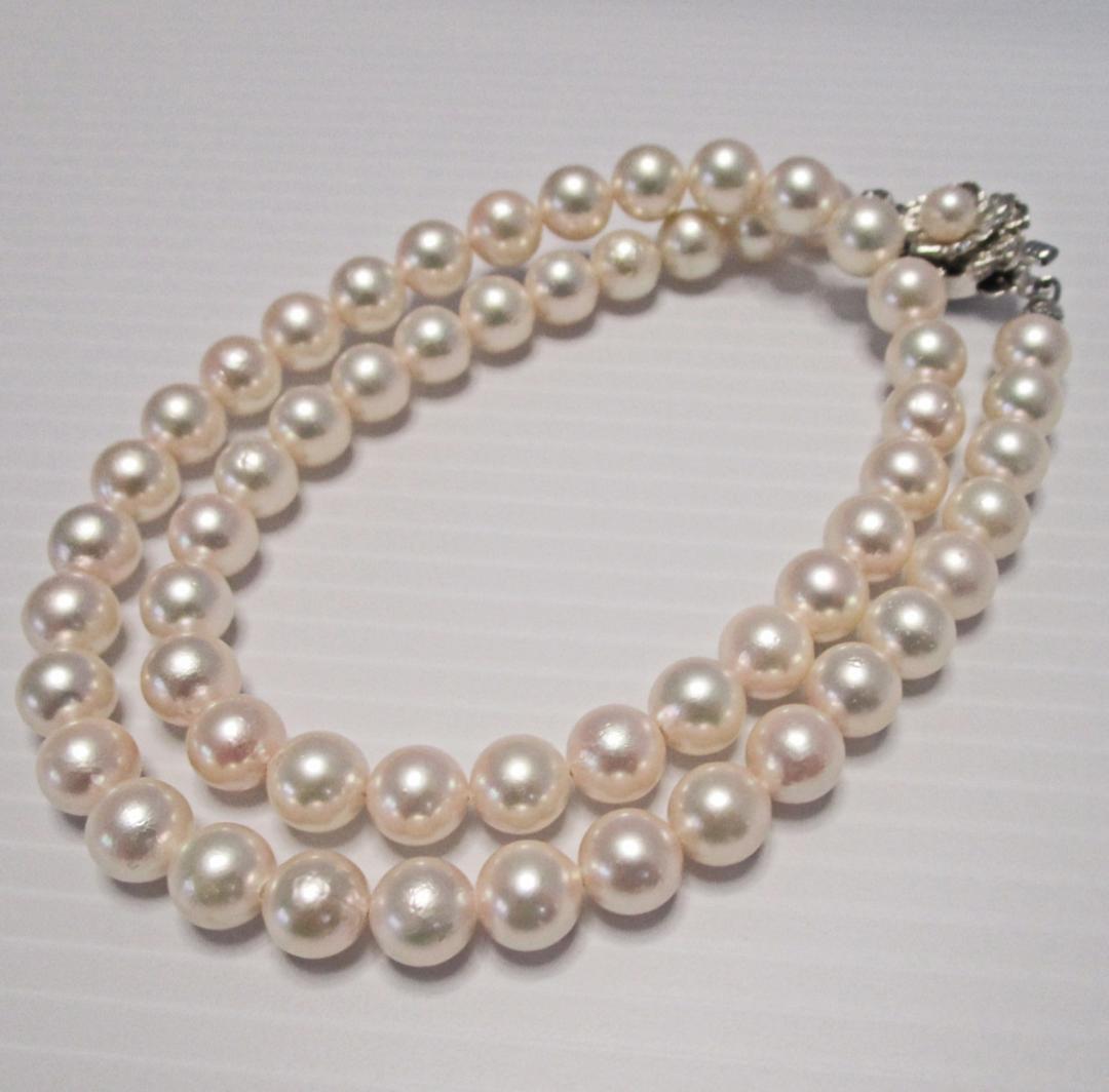 セール☆極美品☆アコヤ本真珠ネックレス ７-７.５ミリ 照り抜群 鑑別書