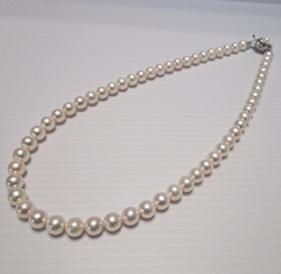 セール☆極美品☆アコヤ本真珠ネックレス ７-７.５ミリ 照り抜群 鑑別書