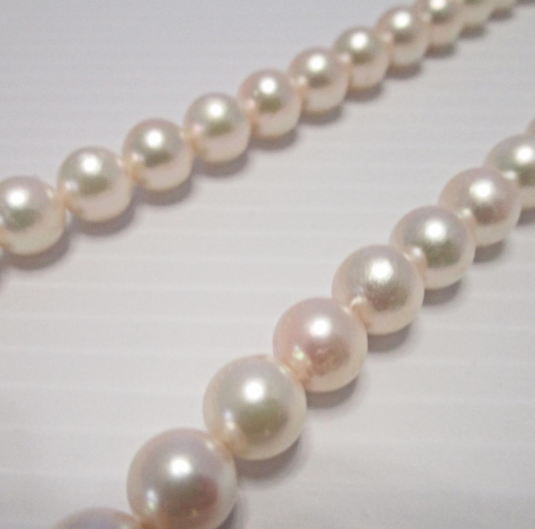 セール☆極美品☆アコヤ本真珠ネックレス ７-７.５ミリ 照り抜群 鑑別書