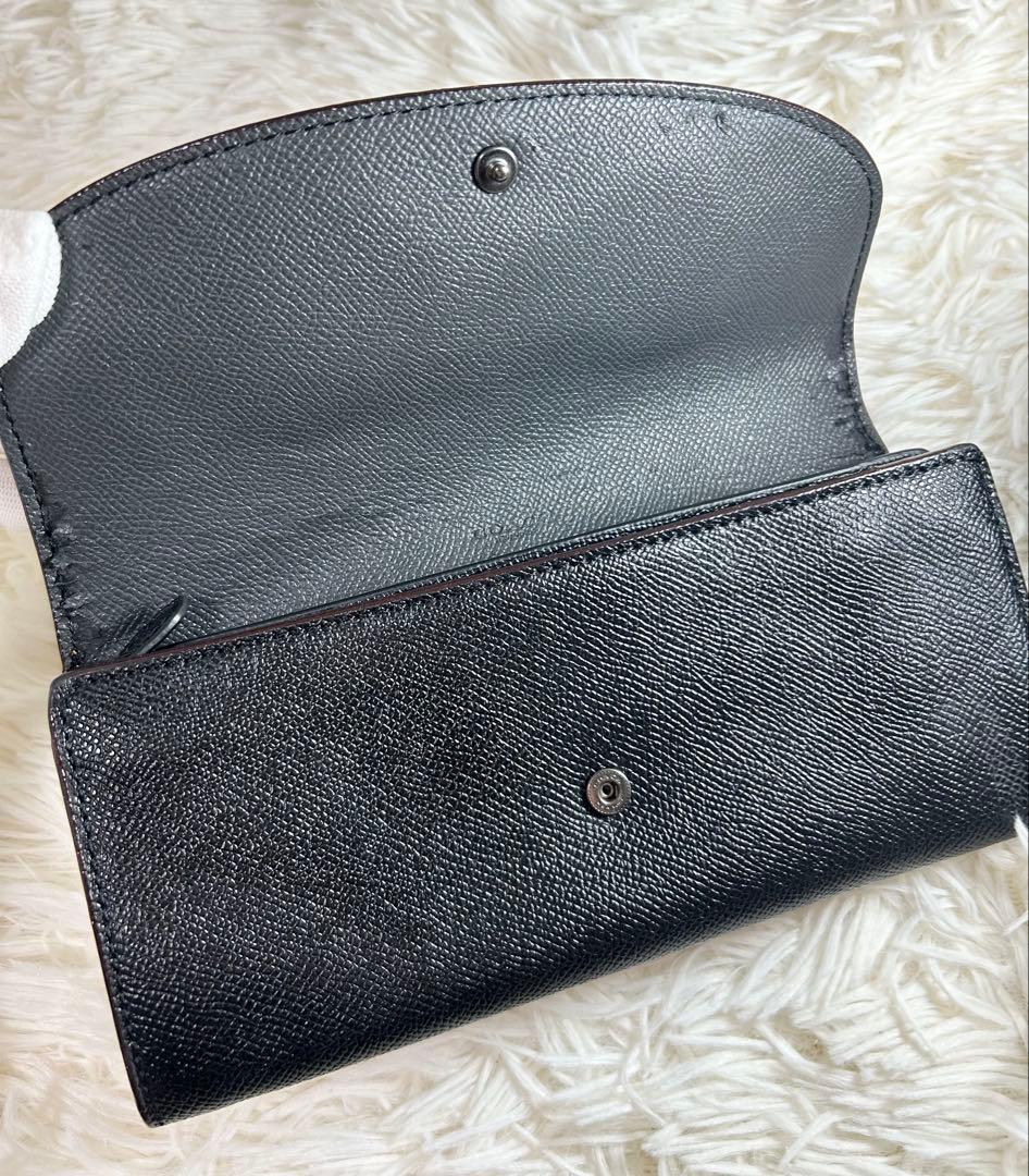 coach アニマルフェイス ファズ ベア 長財布 ブラック