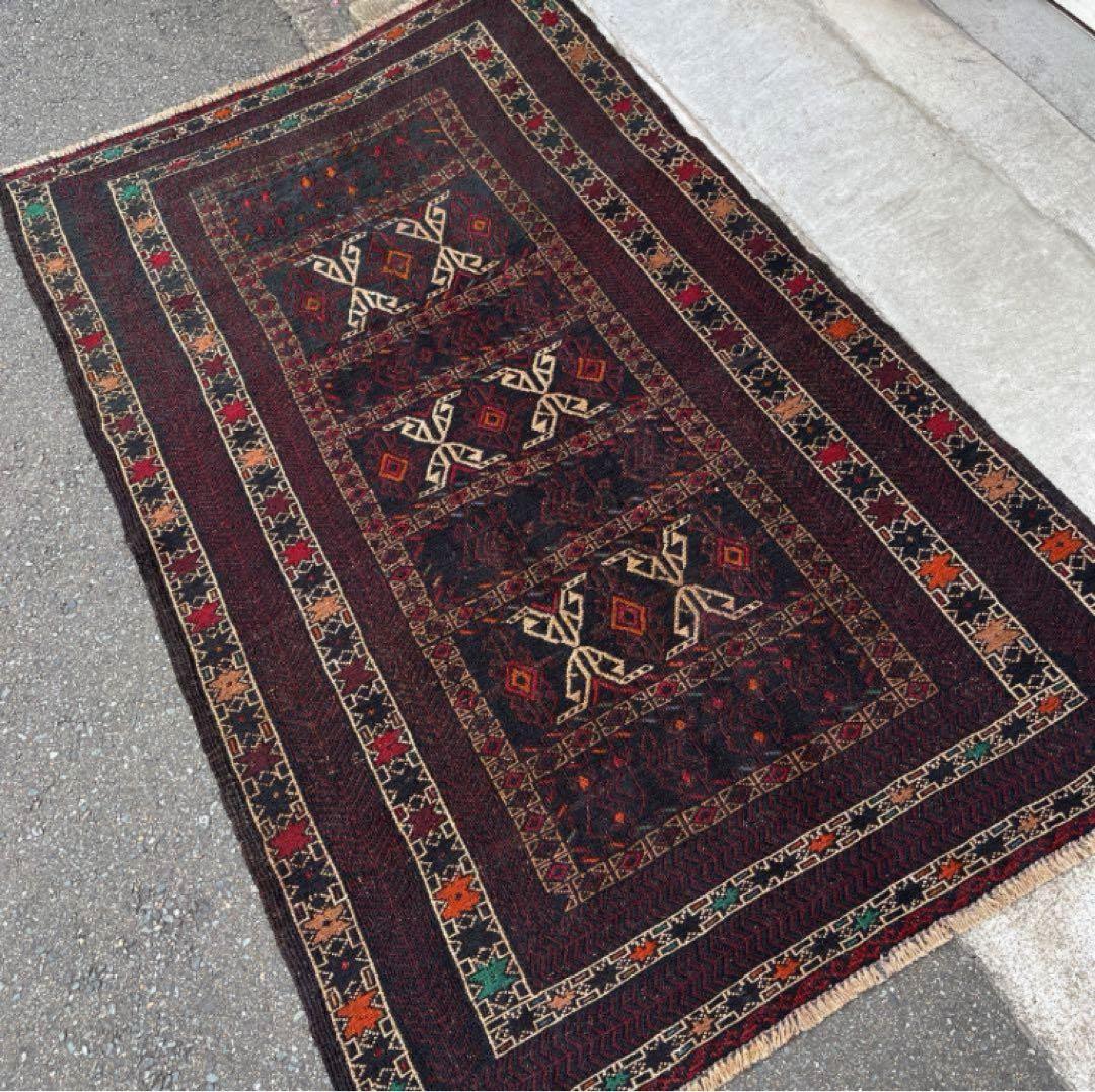 キリム 手織りスザニ スーパー ヴィンテージ 118cmx190cm ラグ