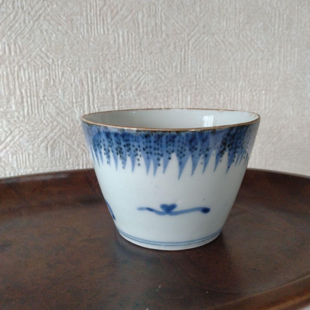 【秋の感謝セール！〜9/28まで】古伊万里染付雷獣雨降り文蕎麦猪口在銘