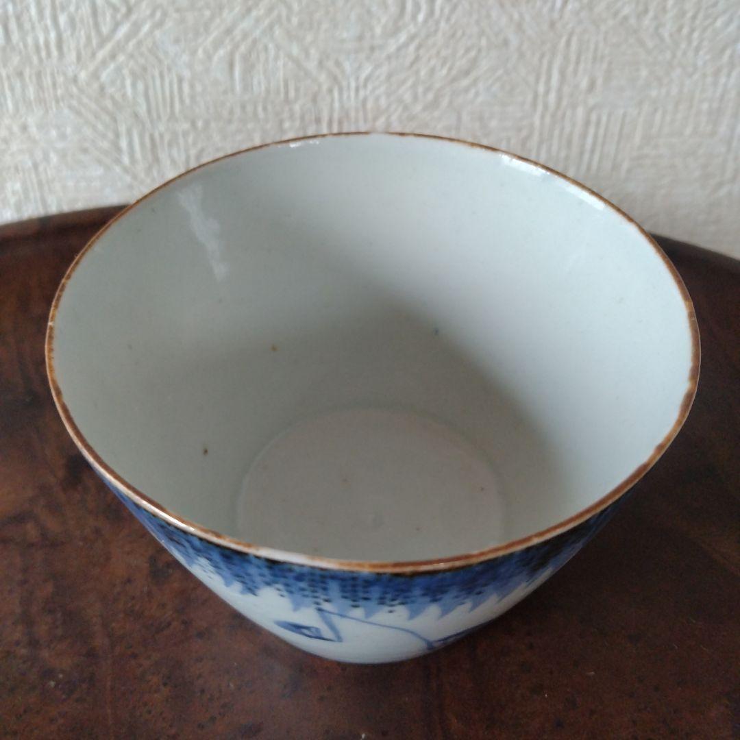 【秋の感謝セール！〜9/28まで】古伊万里染付雷獣雨降り文蕎麦猪口在銘