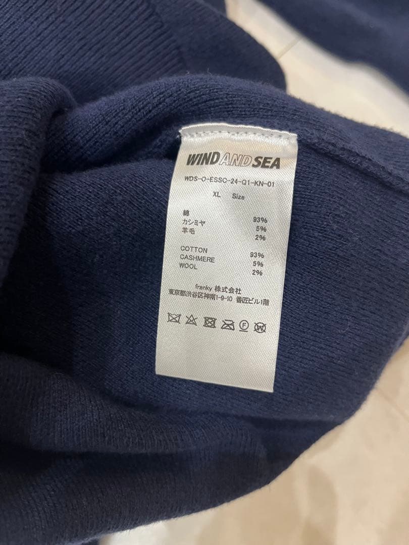 WIND AND SEA COTTON CASHMERE KNIT ネイビーXL