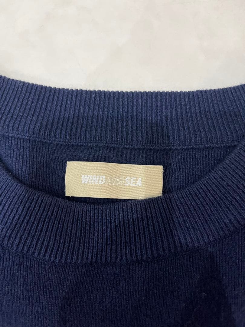 WIND AND SEA COTTON CASHMERE KNIT ネイビーXL