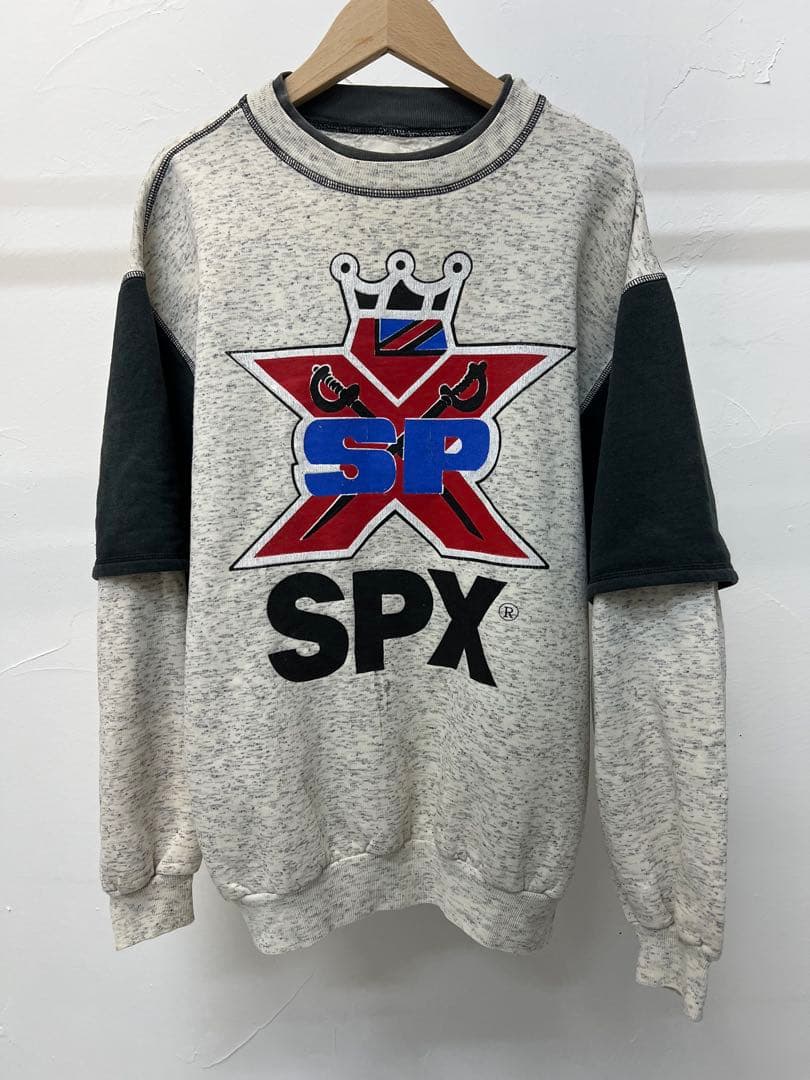 90s SPX ロゴプリント スウェットシャツ グレー/ブラック