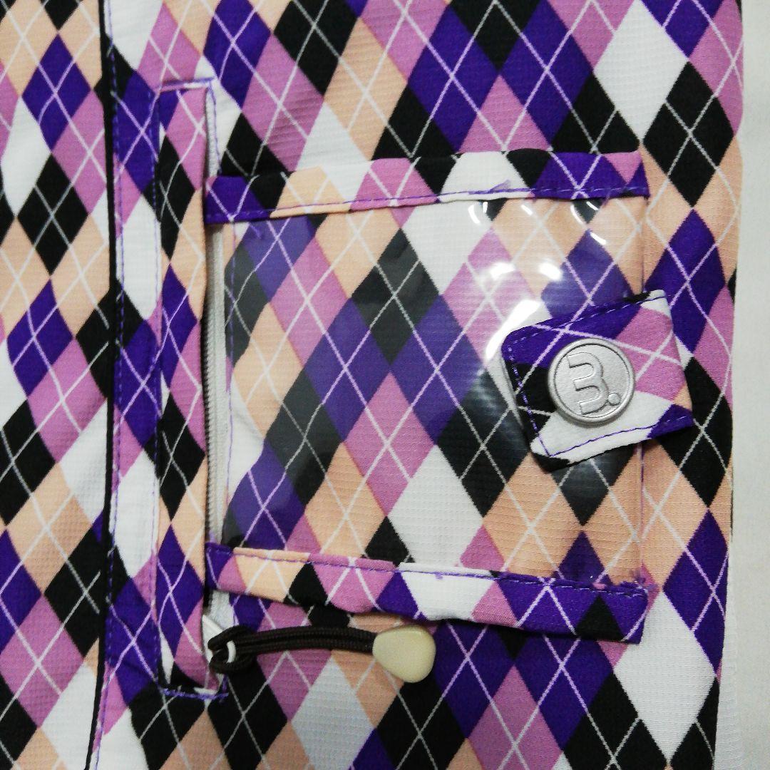 レディース LLサイズ スキーウェア ジャケット アーガイル パープル系 女性用