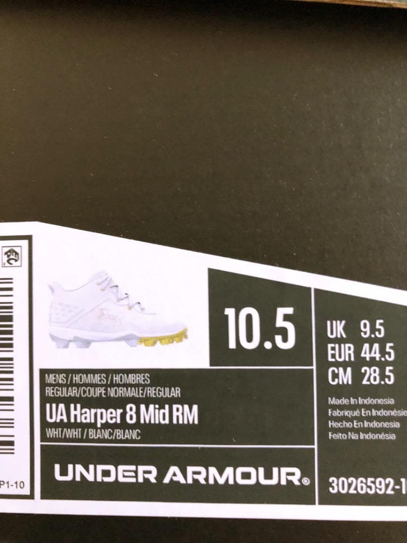 新品2025年USA国内限定アンダーアーマー野球ハーパー8MidRm28.5cm