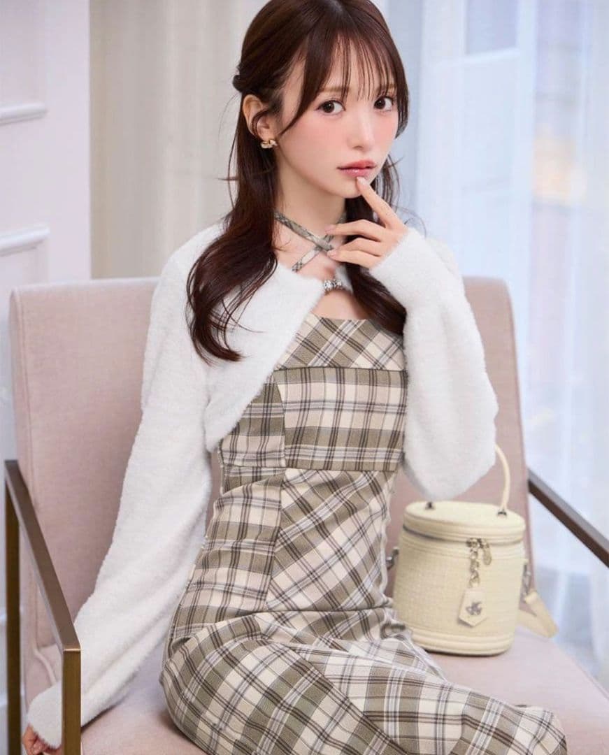 ミシェルマカロン アンサンブルチェックワンピース