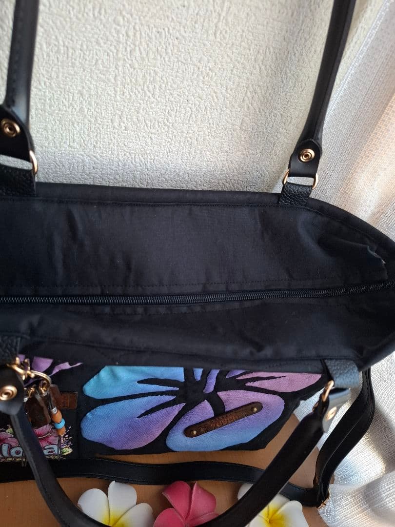 特別価格！ラスト！　ハワイアンキルト　バッグ　2WAYファスナー ハイビスカスB