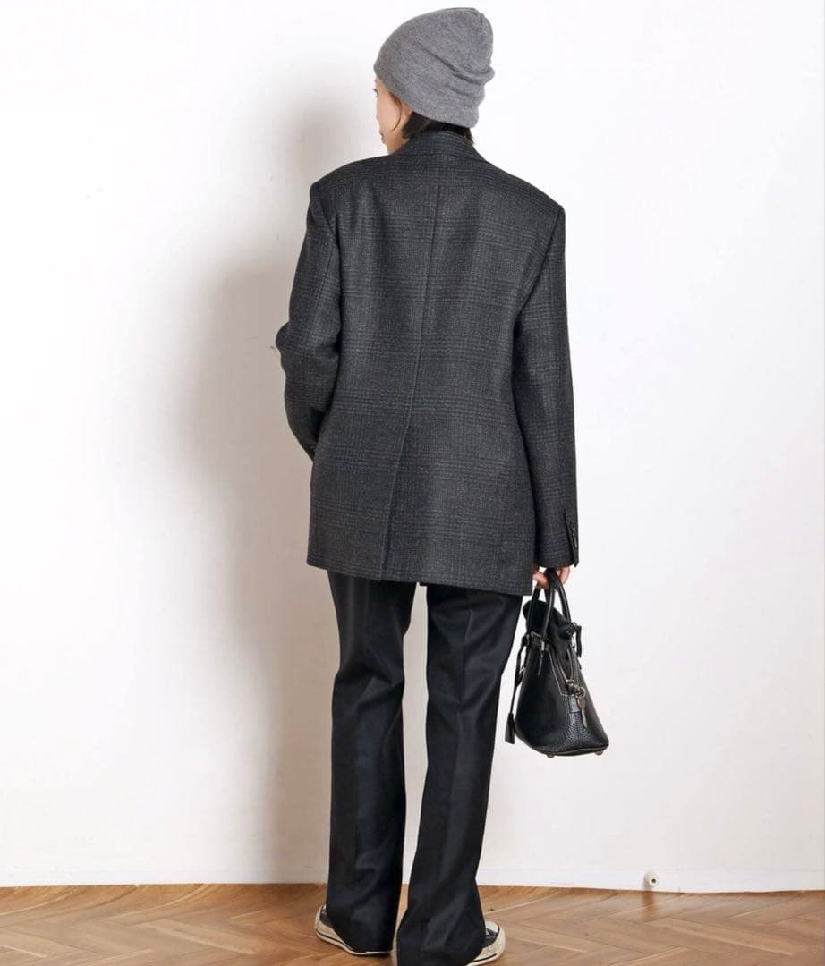 【新品未使用】完売品 apstudio グレンチェックダブルジャケット 36