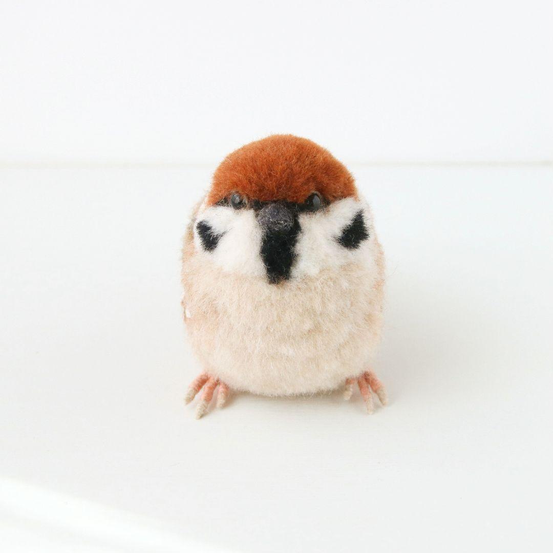 羊毛フェルト＊すずめ❤︎手のひらサイズのまったり鳥さん