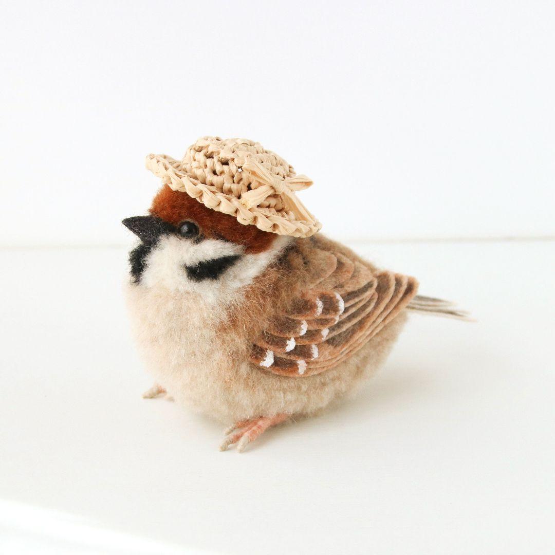 羊毛フェルト＊すずめ❤︎手のひらサイズのまったり鳥さん