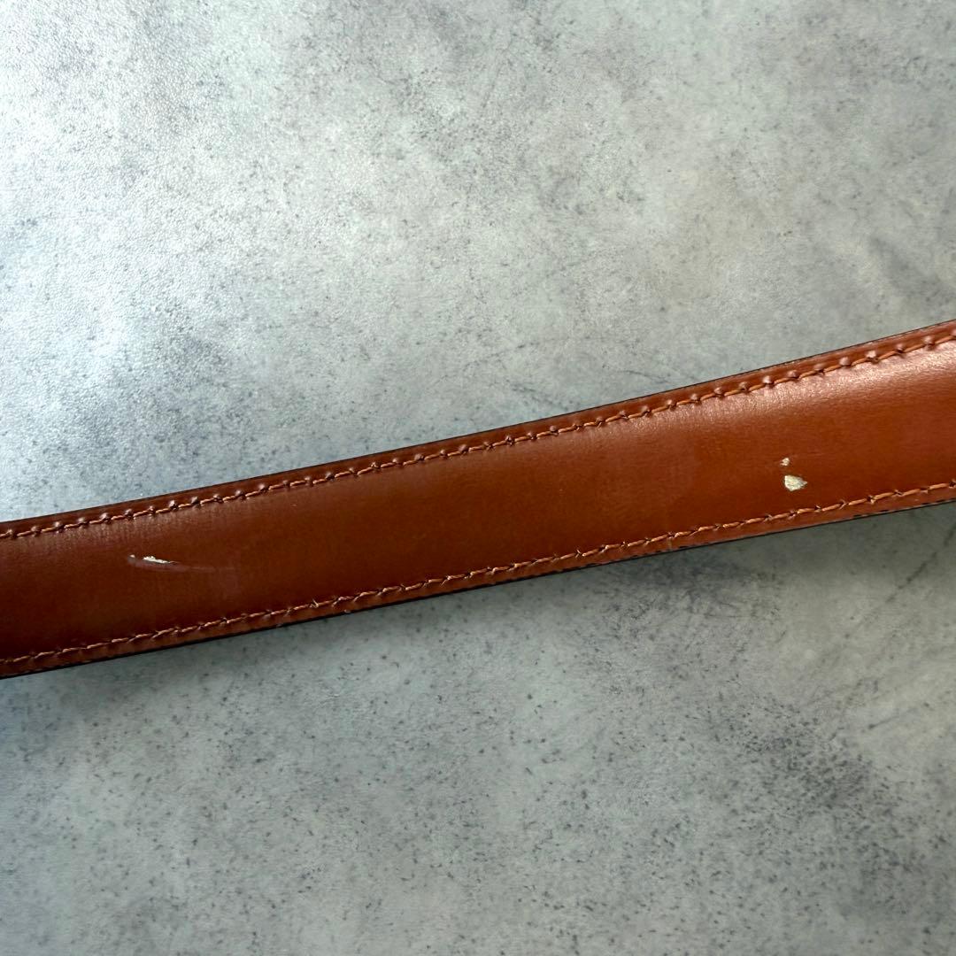 【LOEWE】アナグラム バックル レザーベルト ゴールド28-70 スペイン製