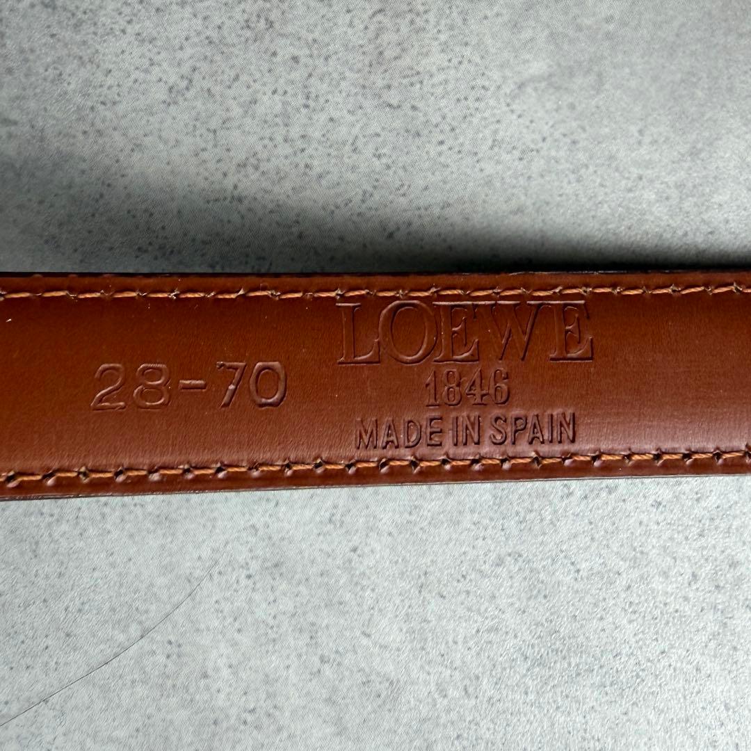 【LOEWE】アナグラム バックル レザーベルト ゴールド28-70 スペイン製