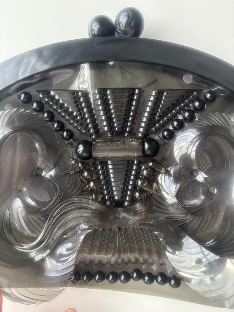 mame kurogouchi ビーズ装飾 透明 クラッチバッグ