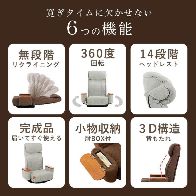 a*i様 全国一律送料無料高級回転リクライニングハイバックポケットコイル座椅子【