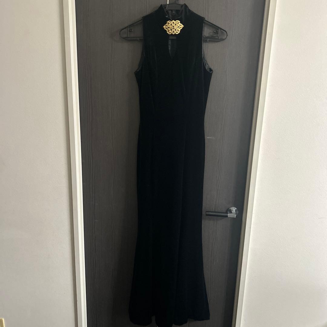 セラビ パーティードレス ロングドレス ブラック ベロア マーメイド 9号