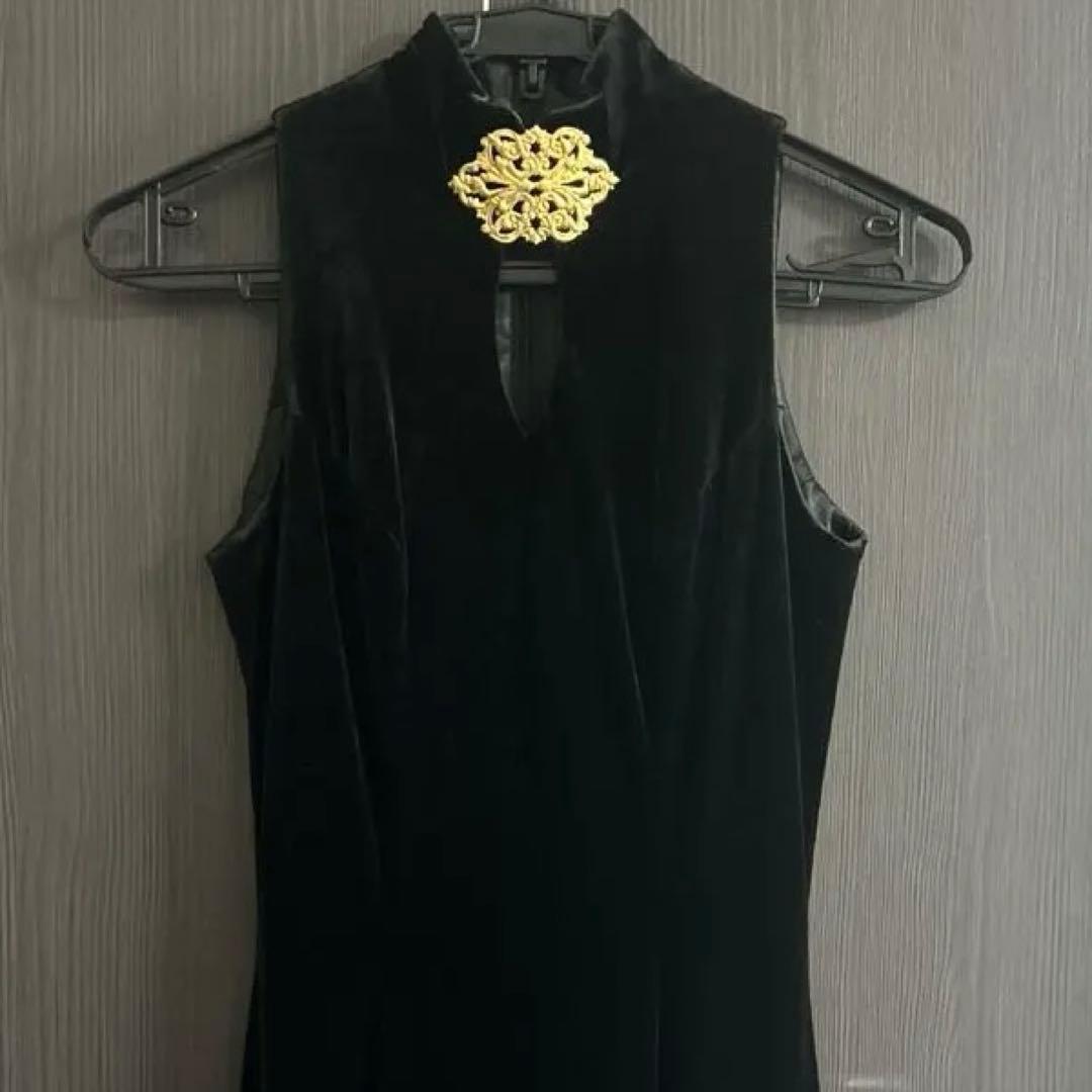 セラビ パーティードレス ロングドレス ブラック ベロア マーメイド 9号